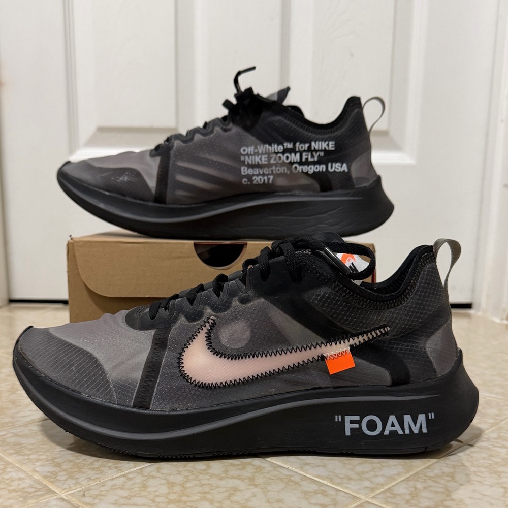 Off-White X Nike Zoom Fly, black. Men’s 10.5